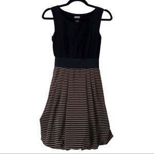 H&M Sleeveless Bubble Dress - Mini/Midi- Black & Tan - Size 4